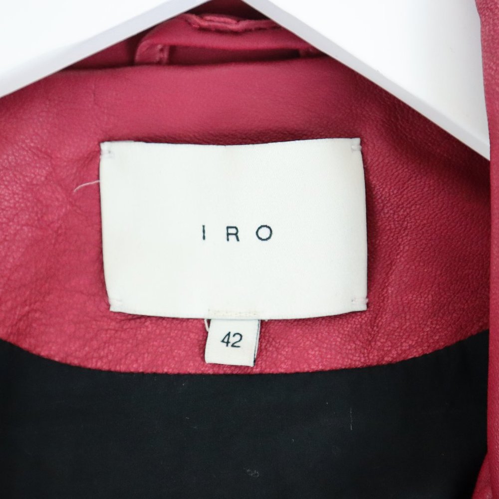 IRO Ashville Red Leather Moto Jacket - Picture 4 of 5